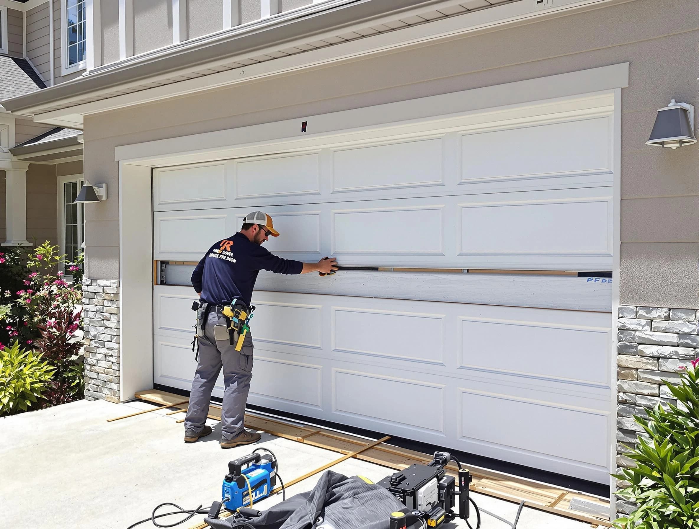 Beaver Falls Garage Door Repair team performing complete garage door replacement at Beaver Falls residence
