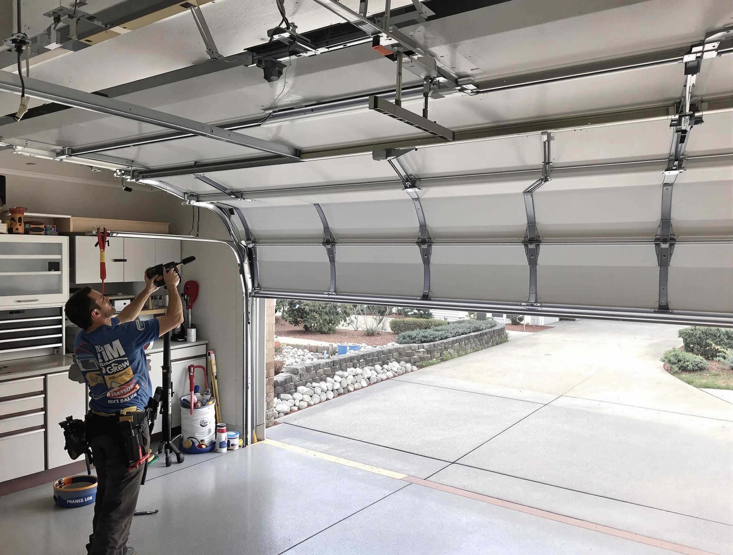 Garage door track repair service by Beaver Falls Garage Door Repair in Beaver Falls