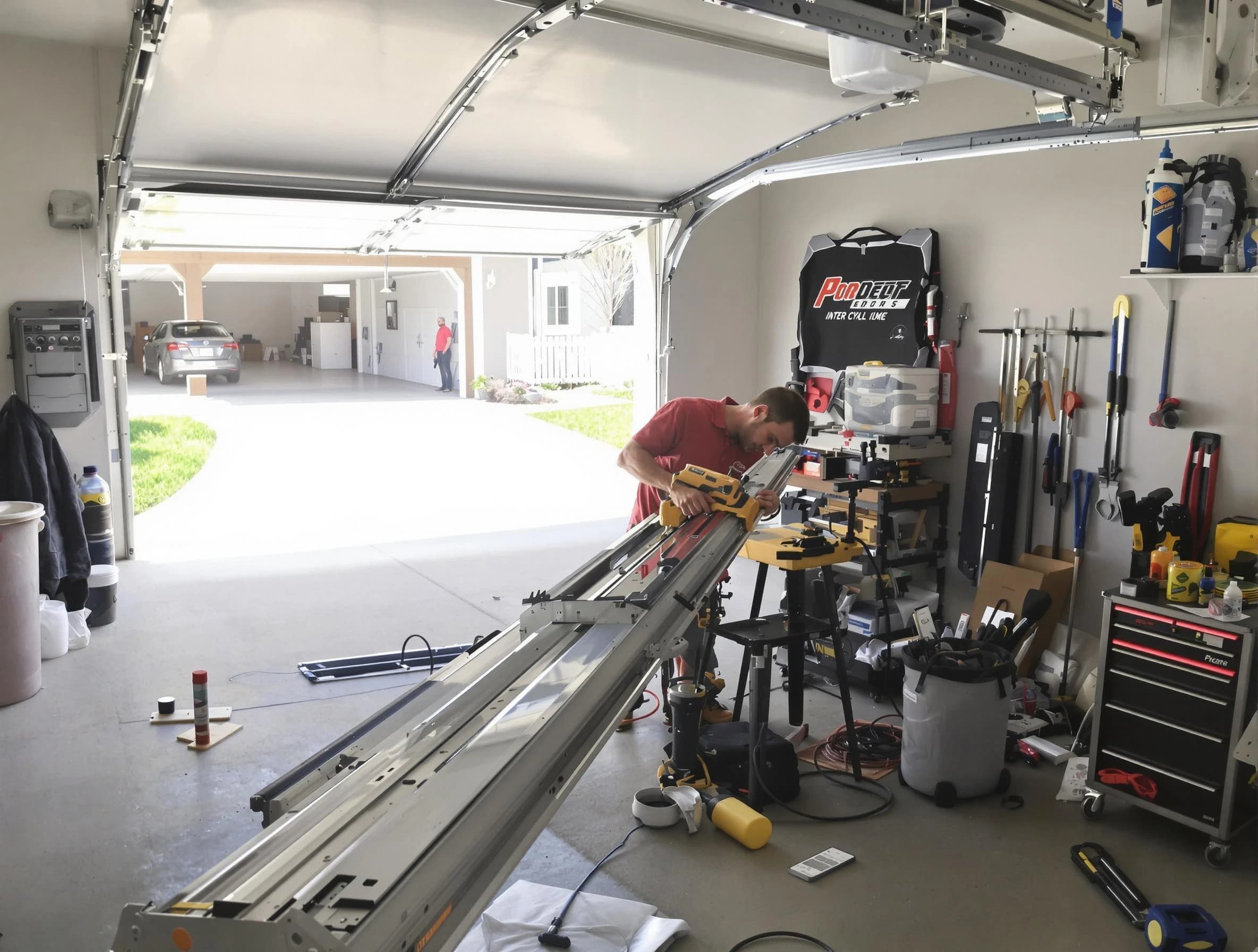 Beaver Falls Garage Door Repair expert performing track repair in Beaver Falls