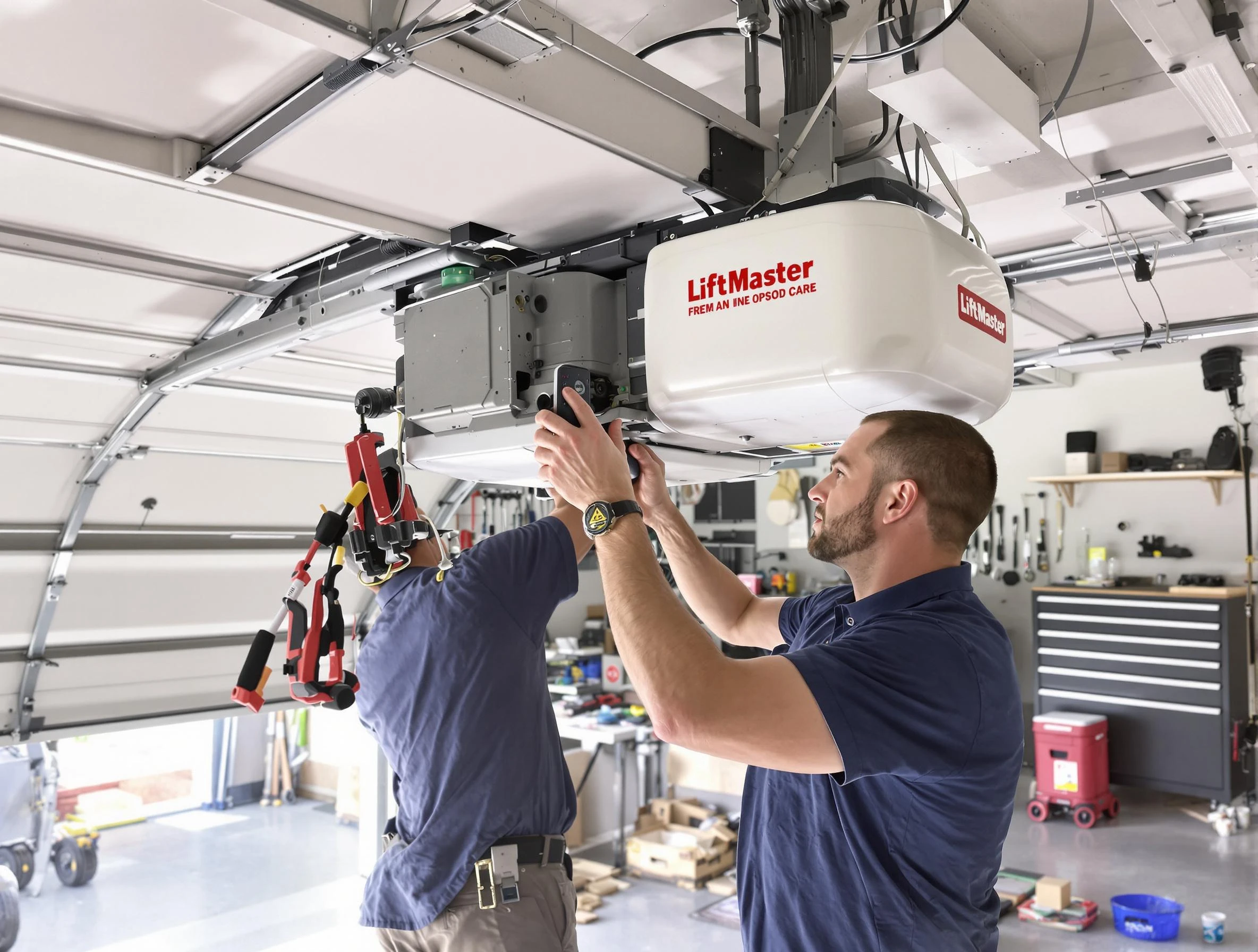 Beaver Falls Garage Door Repair technician performing advanced diagnostics on garage opener in Beaver Falls