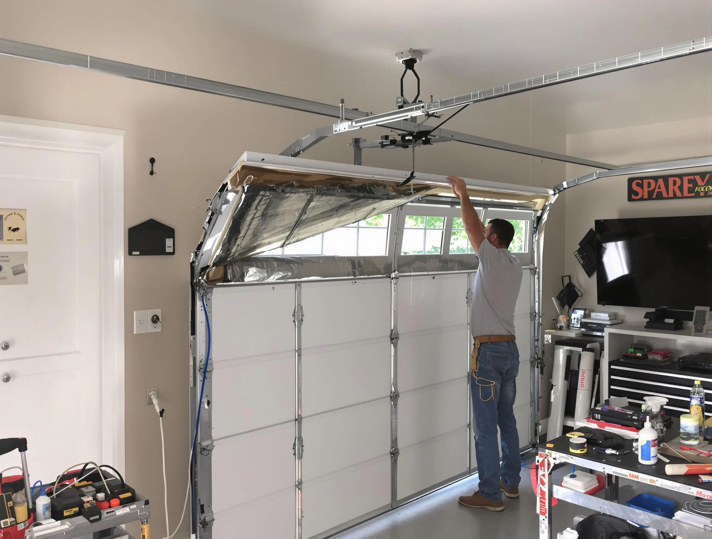 Garage door section replacement by Beaver Falls Garage Door Repair in Beaver Falls